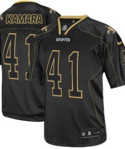 Nike Saints #41 Alvin Kamara Lights Out Black Stitched NFL Elite Jersey