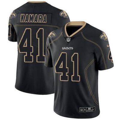 Nike Saints #41 Alvin Kamara Lights Out Black Stitched NFL Limited Rush Jersey