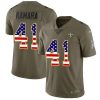 Nike Saints #41 Alvin Kamara Olive/USA Flag Stitched NFL Limited 2017 Salute To Service Jersey