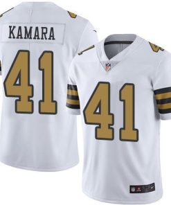 Nike Saints #41 Alvin Kamara White Stitched NFL Limited Rush Jersey