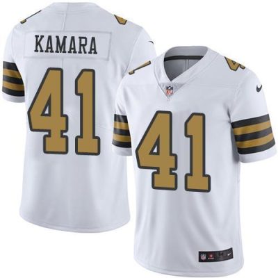 Nike Saints #41 Alvin Kamara White Stitched NFL Limited Rush Jersey