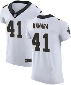 Nike Saints #41 Alvin Kamara White Stitched NFL Vapor Untouchable Elite Jersey