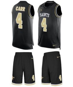 Nike Saints #4 Derek Carr Black Team Color Stitched NFL Limited Tank Top Suit Jersey