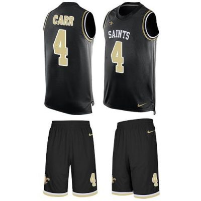 Nike Saints #4 Derek Carr Black Team Color Stitched NFL Limited Tank Top Suit Jersey