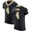 Nike Saints #4 Derek Carr Black Team Color Stitched NFL Vapor Untouchable Elite Jersey