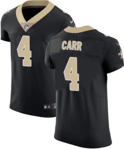 Nike Saints #4 Derek Carr Black Team Color Stitched NFL Vapor Untouchable Elite Jersey