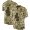Nike Saints #4 Derek Carr Camo Stitched NFL Limited 2018 Salute To Service Jersey