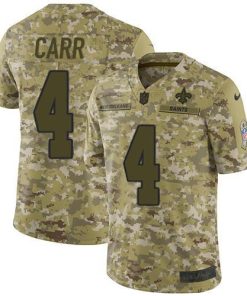 Nike Saints #4 Derek Carr Camo Stitched NFL Limited 2018 Salute To Service Jersey