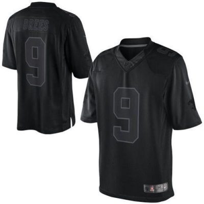 Nike Saints #9 Drew Brees Black Stitched NFL Drenched Limited Jersey