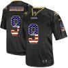 Nike Saints #9 Drew Brees Black Stitched NFL Elite USA Flag Fashion Jersey
