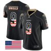 Nike Saints #9 Drew Brees Black Stitched NFL Limited Rush USA Flag Jersey