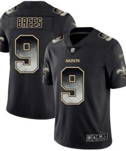 Nike Saints #9 Drew Brees Black Stitched NFL Vapor Untouchable Limited Smoke Fashion Jersey