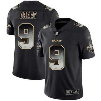 Nike Saints #9 Drew Brees Black Stitched NFL Vapor Untouchable Limited Smoke Fashion Jersey