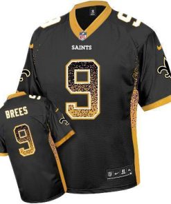 Nike Saints #9 Drew Brees Black Team Color Stitched NFL Elite Drift Fashion Jersey