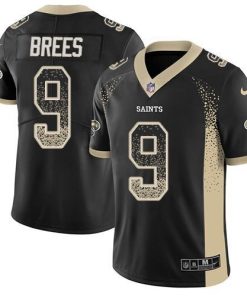 Nike Saints #9 Drew Brees Black Team Color Stitched NFL Limited Rush Drift Fashion Jersey