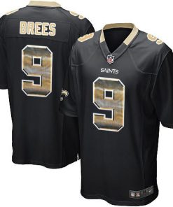 Nike Saints #9 Drew Brees Black Team Color Stitched NFL Limited Strobe Jersey