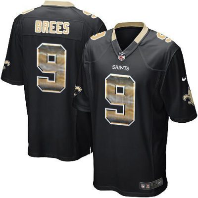 Nike Saints #9 Drew Brees Black Team Color Stitched NFL Limited Strobe Jersey