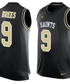 Nike Saints #9 Drew Brees Black Team Color Stitched NFL Limited Tank Top Jersey
