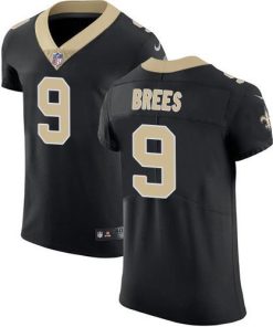Nike Saints #9 Drew Brees Black Team Color Stitched NFL Vapor Untouchable Elite Jersey