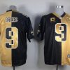 Nike Saints #9 Drew Brees Black/Gold Stitched NFL Elite Split Jersey