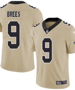 Nike Saints #9 Drew Brees Gold Stitched NFL Limited Inverted Legend Jersey