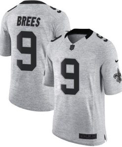 Nike Saints #9 Drew Brees Gray Stitched NFL Limited Gridiron Gray II Jersey