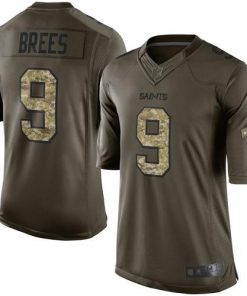 Nike Saints #9 Drew Brees Green Stitched NFL Limited 2015 Salute To Service Jersey