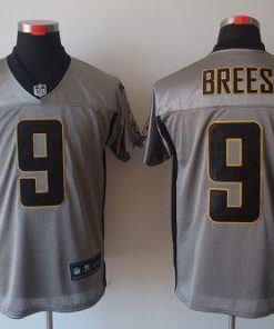 Nike Saints #9 Drew Brees Grey Shadow Stitched NFL Elite Jersey