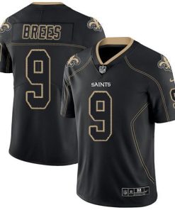 Nike Saints #9 Drew Brees Lights Out Black Stitched NFL Limited Rush Jersey