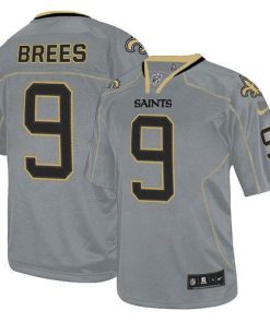 Nike Saints #9 Drew Brees Lights Out Grey Stitched NFL Elite Jersey