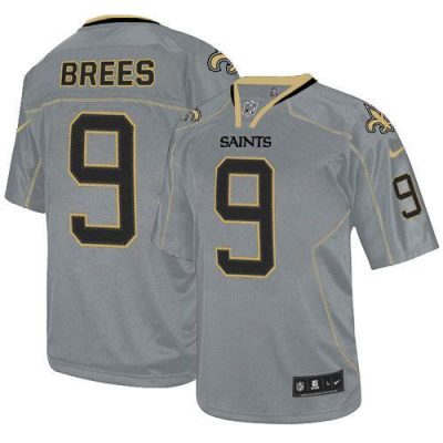 Nike Saints #9 Drew Brees Lights Out Grey Stitched NFL Elite Jersey
