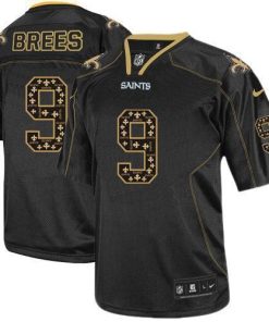 Nike Saints #9 Drew Brees New Lights Out Black Stitched NFL Elite Jersey