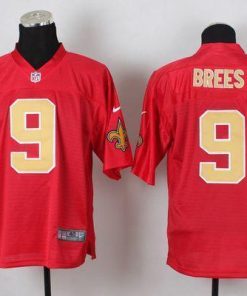 Nike Saints #9 Drew Brees Red Stitched NFL Elite QB Practice Jersey