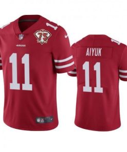Nike San Francisco 49ers #11 Brandon Aiyuk Red 75th Anniversary Stitched NFL Vapor Untouchable Limited Jersey
