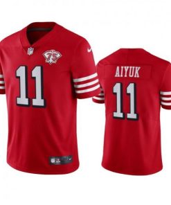 Nike San Francisco 49ers #11 Brandon Aiyuk Red Rush 75th Anniversary Stitched NFL Vapor Untouchable Limited Jersey