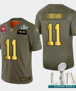 Nike San Francisco 49ers #11 Marquise Goodwin Olive Gold Super Bowl LIV 2020 2019 Salute to Service NFL 100 Limited Jersey
