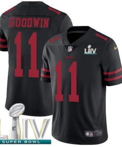 Nike San Francisco 49ers #11 Marquise Goodwin Black Super Bowl LIV 2020 Alternate Stitched NFL Vapor Untouchable Limited Jersey