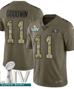 Nike San Francisco 49ers #11 Marquise Goodwin Olive/Camo Super Bowl LIV 2020 Stitched NFL Limited 2017 Salute To Service Jersey