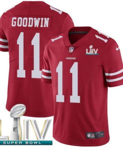 Nike San Francisco 49ers #11 Marquise Goodwin Red Super Bowl LIV 2020 Team Color Stitched NFL Vapor Untouchable Limited Jersey