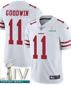 Nike San Francisco 49ers #11 Marquise Goodwin White Super Bowl LIV 2020 Stitched NFL Vapor Untouchable Limited Jersey