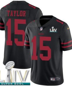 Nike San Francisco 49ers #15 Trent Taylor Black Super Bowl LIV 2020 Alternate Stitched NFL Vapor Untouchable Limited Jersey