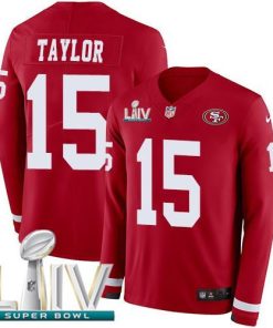 Nike San Francisco 49ers #15 Trent Taylor Red Super Bowl LIV 2020 Team Color Stitched NFL Limited Therma Long Sleeve Jersey