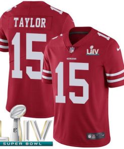 Nike San Francisco 49ers #15 Trent Taylor Red Super Bowl LIV 2020 Team Color Stitched NFL Vapor Untouchable Limited Jersey