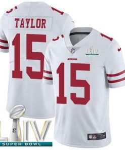 Nike San Francisco 49ers #15 Trent Taylor White Super Bowl LIV 2020 Stitched NFL Vapor Untouchable Limited Jersey