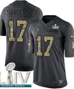 Nike San Francisco 49ers #17 Emmanuel Sanders Black Super Bowl LIV 2020 Stitched NFL Limited 2016 Salute to Service Jersey