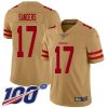 Nike San Francisco 49ers #17 Emmanuel Sanders Gold Stitched NFL Limited Inverted Legend 100th Season Jersey