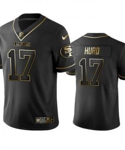 Nike San Francisco 49ers #17 Jalen Hurd Black Golden Limited Edition Stitched NFL Jersey