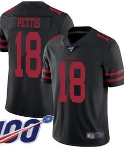 Nike San Francisco 49ers #18 Dante Pettis Black Alternate Stitched NFL 100th Season Vapor Limited Jersey