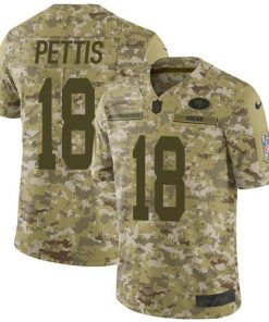 Nike San Francisco 49ers #18 Dante Pettis Camo Stitched NFL Limited 2018 Salute To Service Jersey