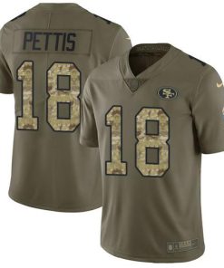 Nike San Francisco 49ers #18 Dante Pettis Olive/Camo Stitched NFL Limited 2017 Salute To Service Jersey